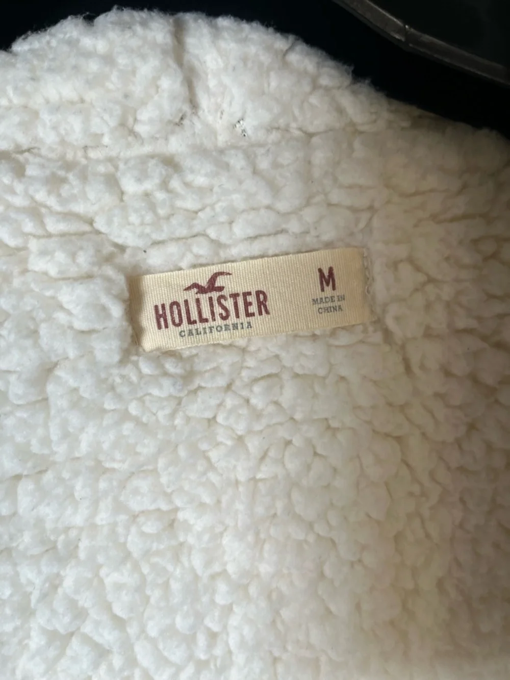 Hollister Cream Fleece Cardigan Cotton Blend Sweater  Size M